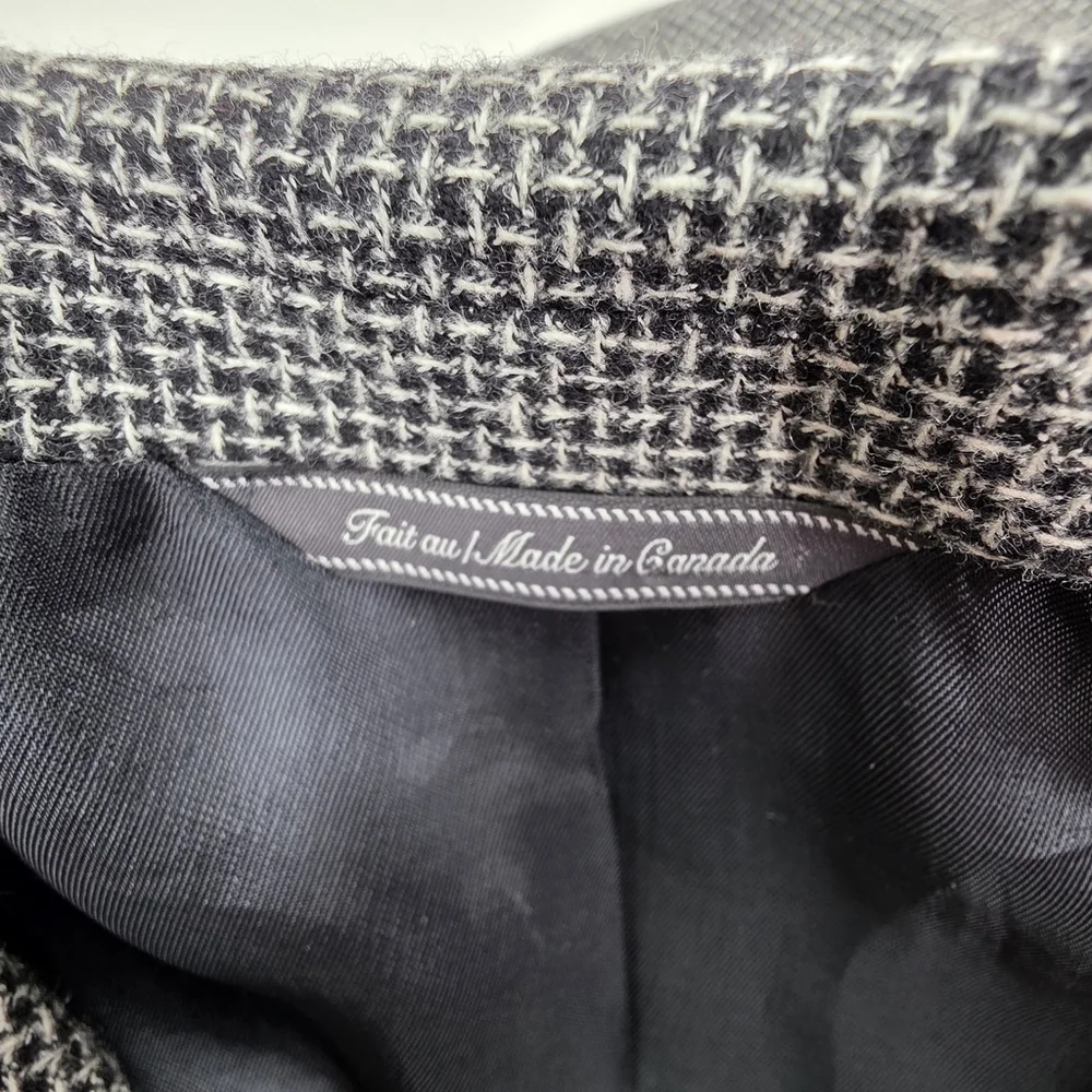 Jack Victor Wool Blazer Mens 50R Black White Canada Tailored Quiet Luxury